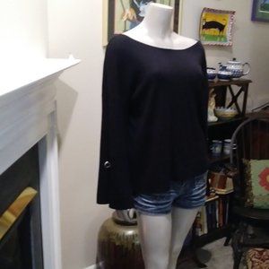 XL Faded Glory Black Silver Embellished Top  CUTE!